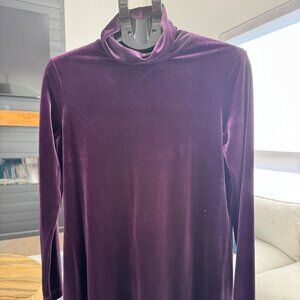 Joan Vass Purple Velour coordinating set. Tunic and pants.